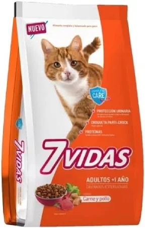 7 VIDAS GATO ADULTO CARNE Y POLLO x 10 kg