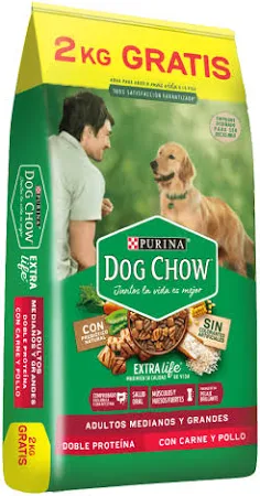 DOG CHOW ADULTO MEDIANO & GRANDE 17 KG (15+2)