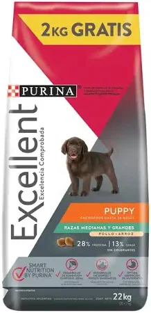 EXCELLENT PUPPY Razas Medianas y Grandes X 24 KG (22+2)