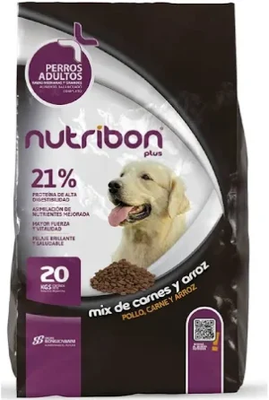 NUTRIBON PLUS PERRO ADULTO MIX CARNE Y ARROZ 21% x 20 kg