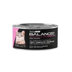 VITALCAN BALANCED SOUFFLE DE MERLUZA GATO CACHORRO LATA 85g