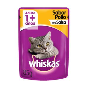WHISKAS GATO ADULTO 1+  SABOR POLLO EN SALSA