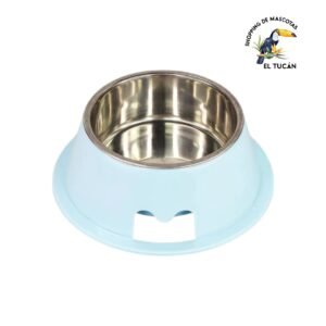 COMEDERO SIMPLE PLASTICO Y ACERO