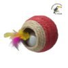 PELOTA DE SOGA CON PELOTA CON PLUMAS 8 CM DIAMETRO
