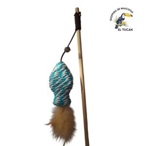 PALITO DE GATO PESCADO HILO SISAL CON PLUMAS