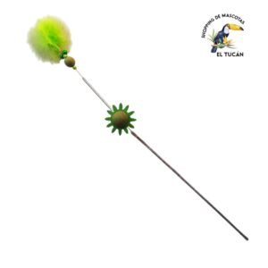 VARITA PARA GATO CON HIERBA Y PLUMA