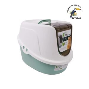 ECO TIMA - CAT LITTER BOX - VERDE Y BLANCO