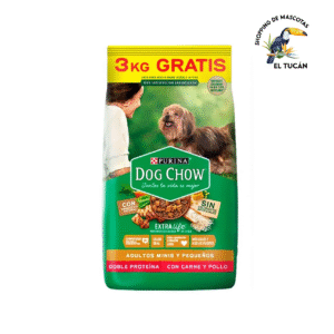 DOG CHOW TRIPLE PROTEINA ADULTOS MINI Y PEQUEÑOS CARNE,POLLO Y PESCADO 24KG (20+4)