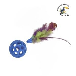 PELOTA HUECA CON SONAJERO Y PLUMA