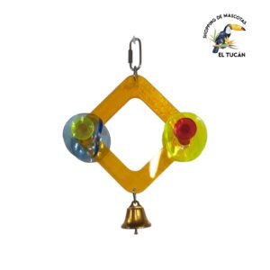 COLGANTE PARA PAJAROS ROMBO CON CAMPANAS