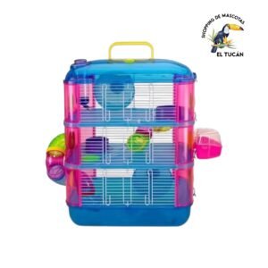 HAMSTERA 3 PISOS CON TUBOS ACRILICO