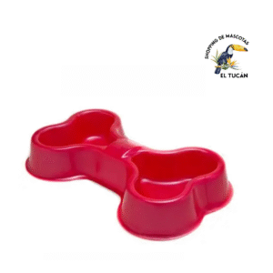 comedero doble hueso plastico COMEDERO DOBLE FORMA DE HUESO GRANDE